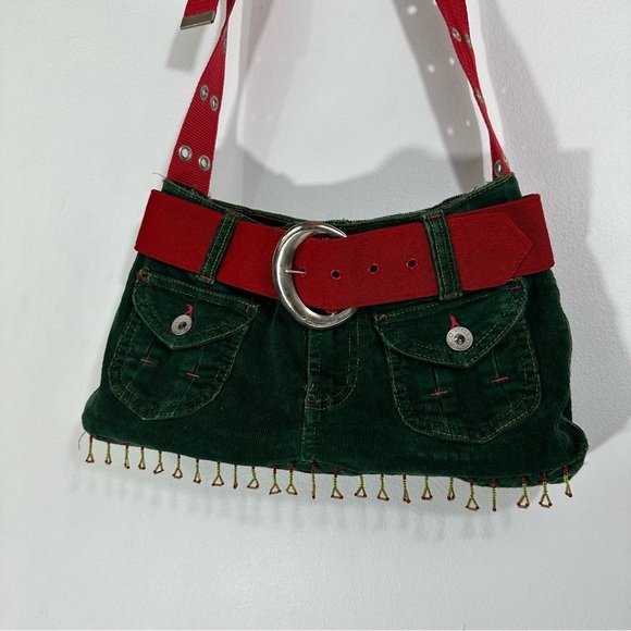 Vintage Y2K Upcycled Green Back Pocket Pants Purse - Picture 2 of 5